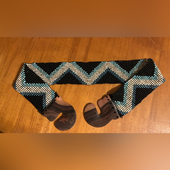 NWOT Hand Beaded Boho Belt from Bali One Size - Picture 6 of 9